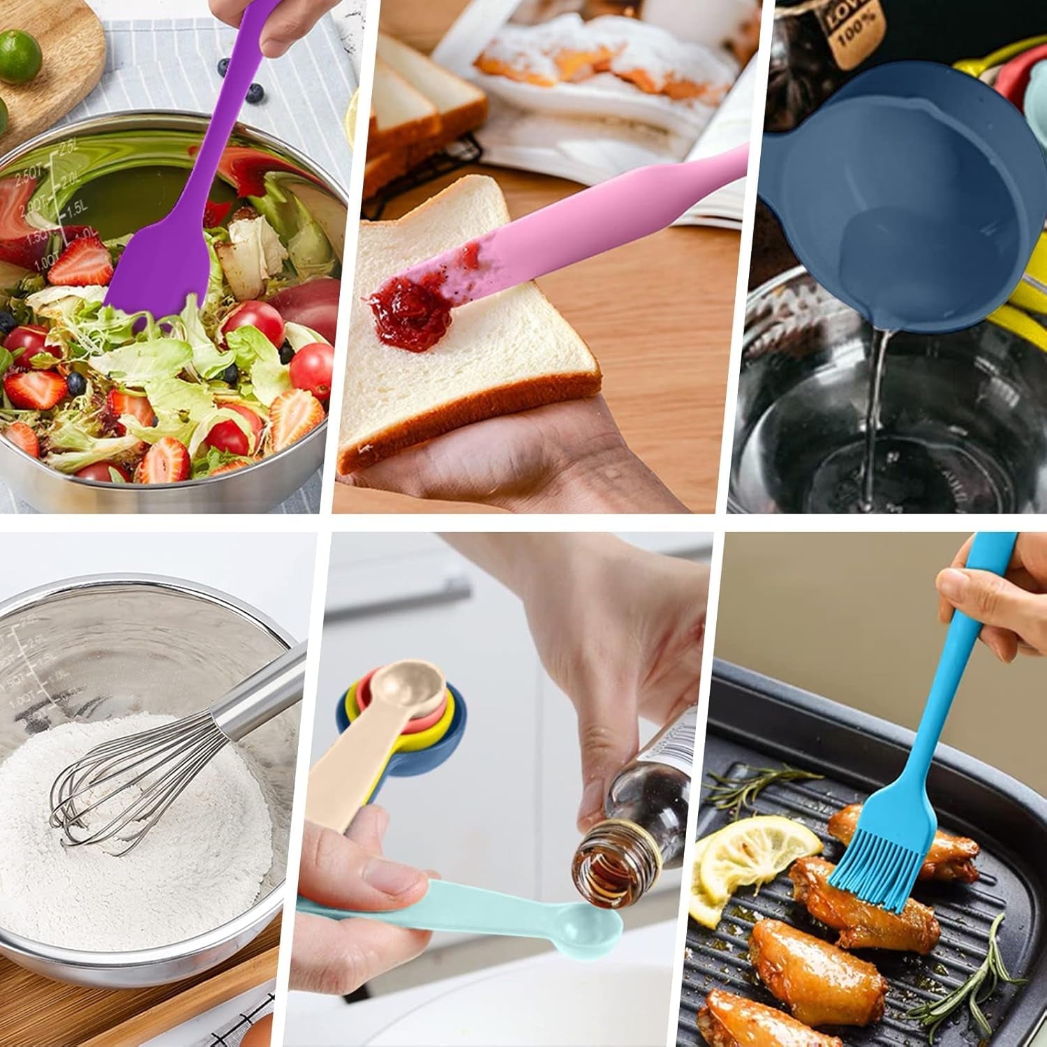 Mixing Bowls with Airtight Lids, Stainless Steel Nesting Bowls Set 19 Piece, Colorful BPA Free Airtight Lids & Extra Deep, Size 5, 2.5, 2, 1.5, 1 QT, Ideal for Mixing & Serving