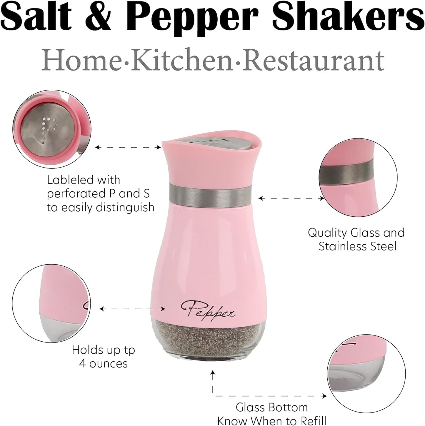 Chic Pink Salt & Pepper Shakers for Stylish Dining